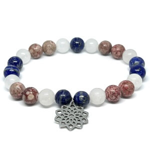 Minerální náramek jaspis, křišťál, lapis lazuli - POTĚŠENÍ